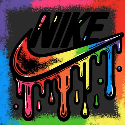 dripping nike logo