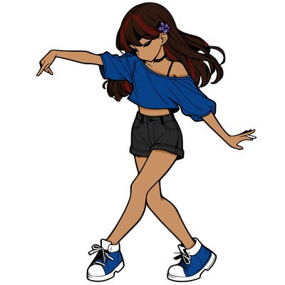 realistic girl danceing