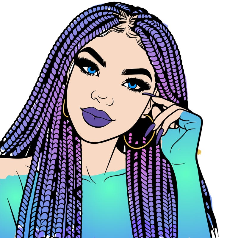 beautiful woman with box braids