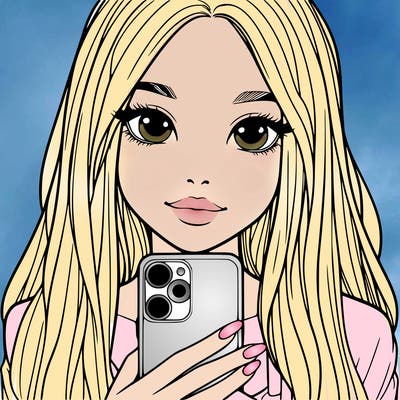 realistic girl with a phone