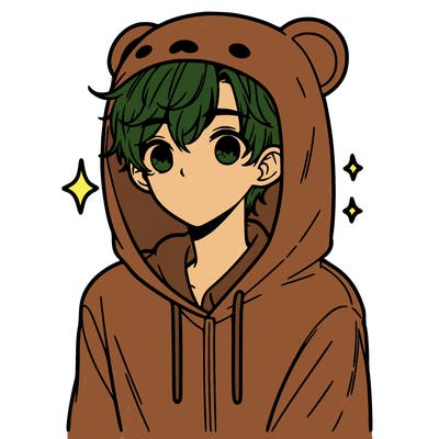 a 17 year old boy in a cute animal hoodie