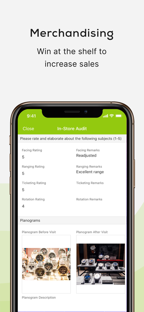 Pepperi B2B Commerce App - In-store audit and merchandising screen in the Pepperi B2B Commerce app