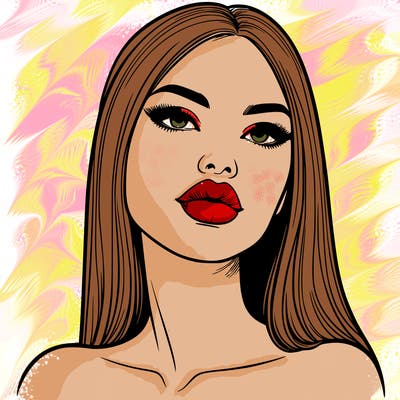 realistic woman with full lips