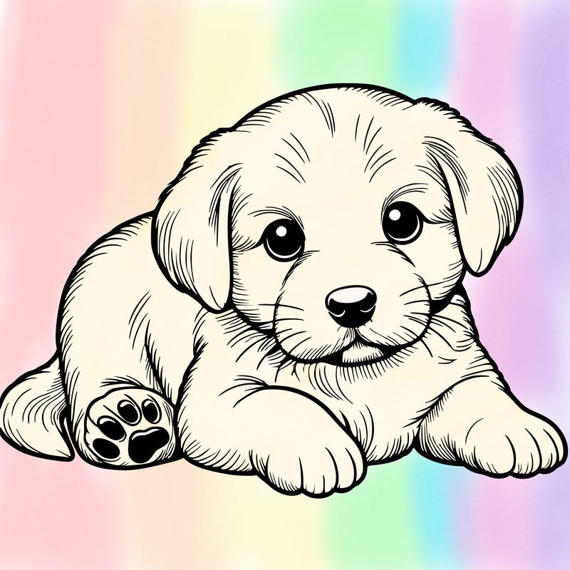 a cute realistic puppy