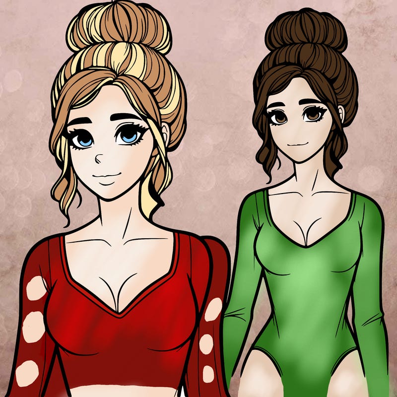 realistic girl with her hair in a bun in a body suit