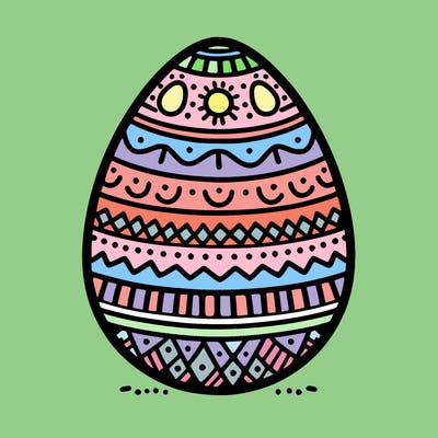easter egg with pattern