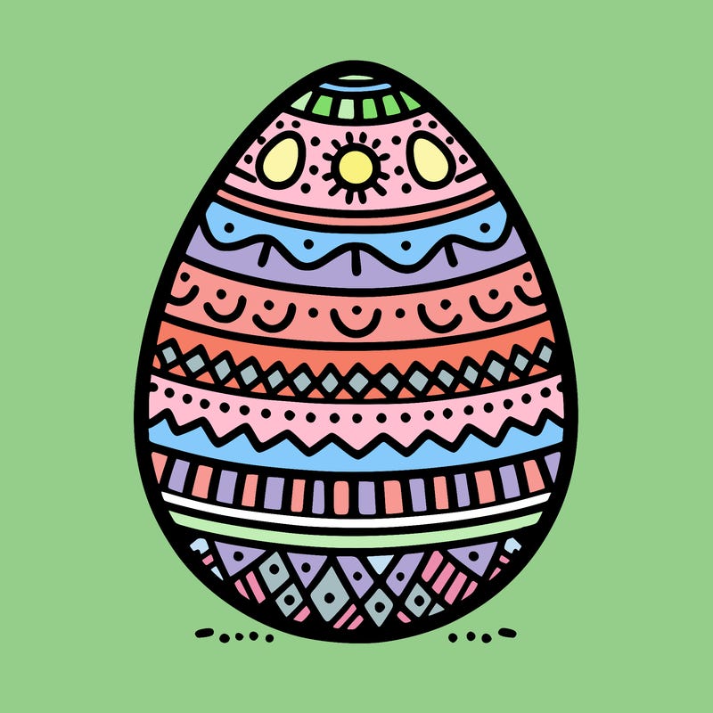 easter egg with pattern