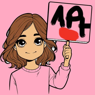 realistic girl holding up a sign