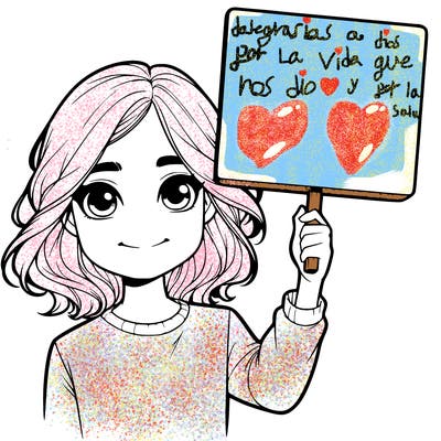 realistic girl holding up a sign