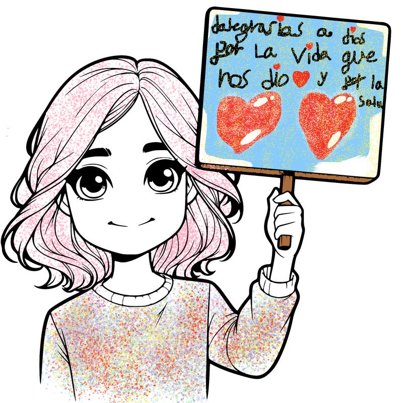 realistic girl holding up a sign