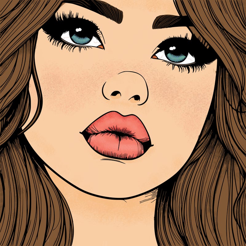 really realistic girl with lips