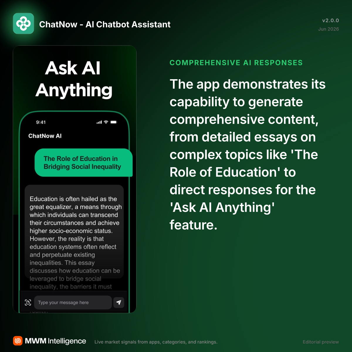 ChatNow - AI Chatbot Assistant - Productivity App | MWM