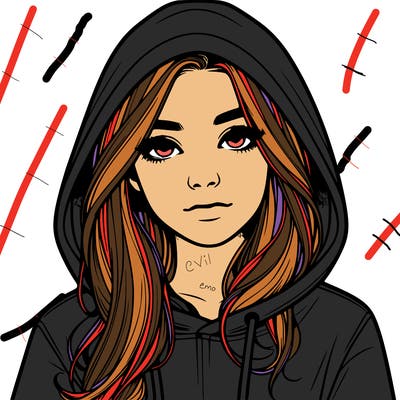 realistic girl with a hoodie