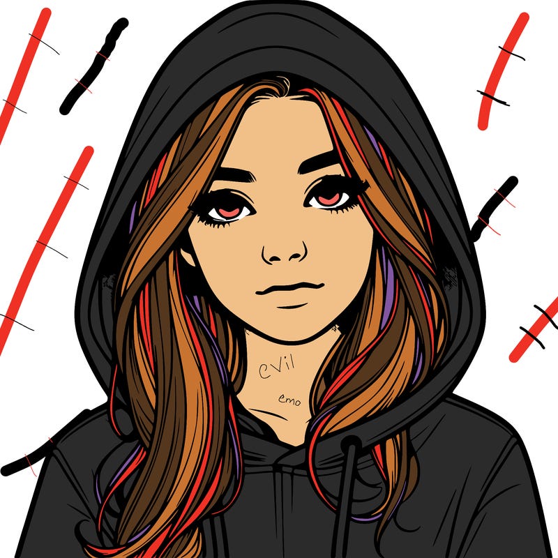 realistic girl with a hoodie