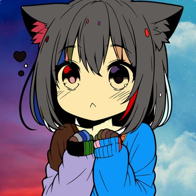 shy anime catgirl