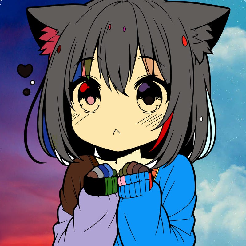 shy anime catgirl