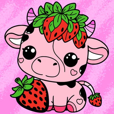 cute strawberry cow