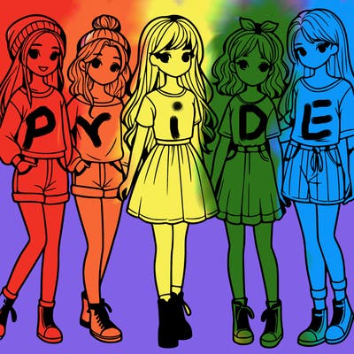 a group of five girls