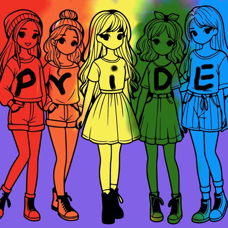 a group of five girls