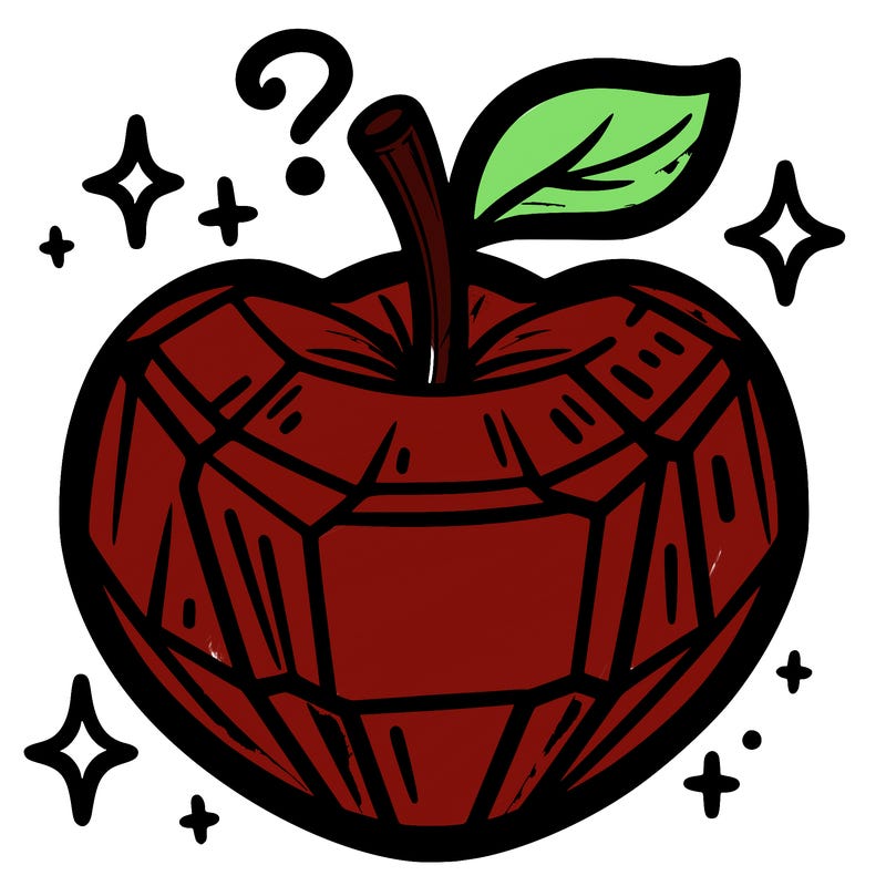 very shiny crystal apple
