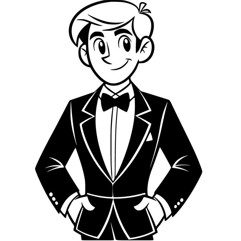 a tuxedo man
