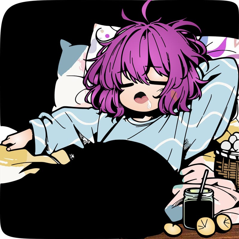 messy lazy anime girl