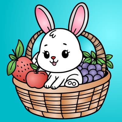 bunny in a fruit basket