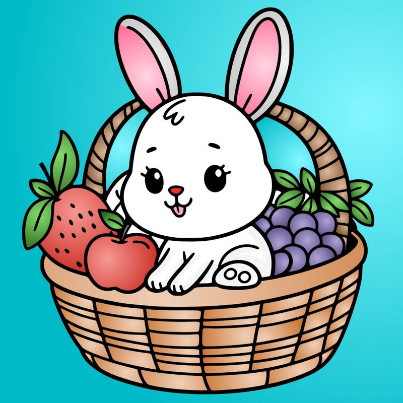 bunny in a fruit basket
