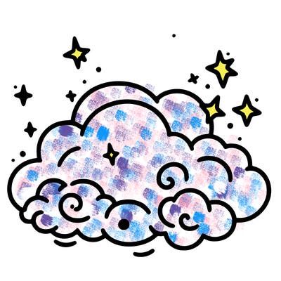 pink starry cloud sky
