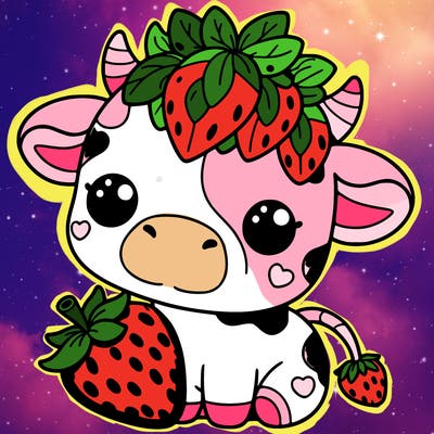 cute strawberry cow