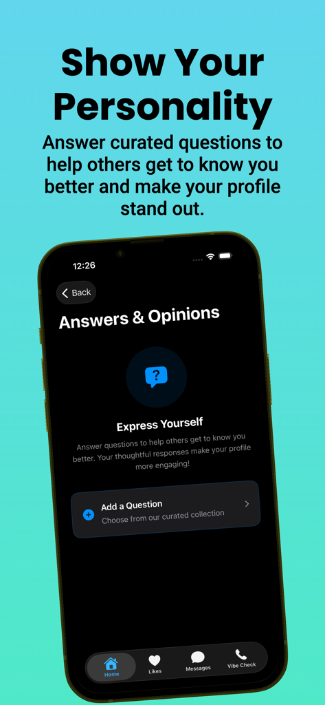 Hridhayam - Hridhayam dating app screen for answering curated personality questions to enhance profile engagement