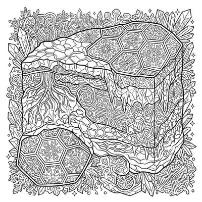 Delve into the fascinating artistry of permafrost combined with the meditative beauty of Zentangle. This unique coloring page offers a complex and rewarding journey through frozen geological patterns and frosty designs.
