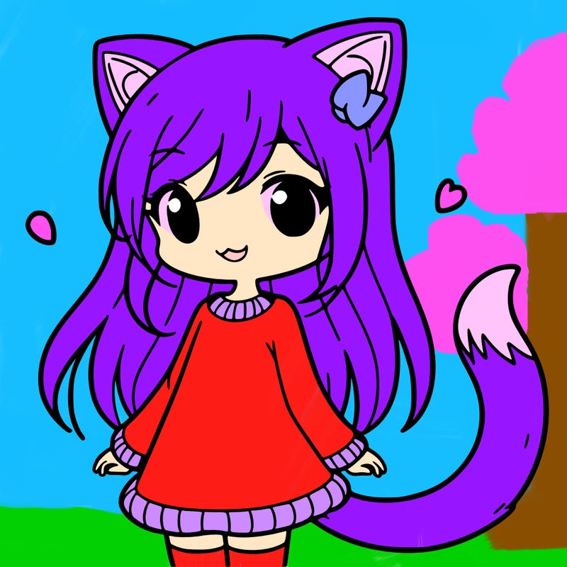 girl with cat ears and tail