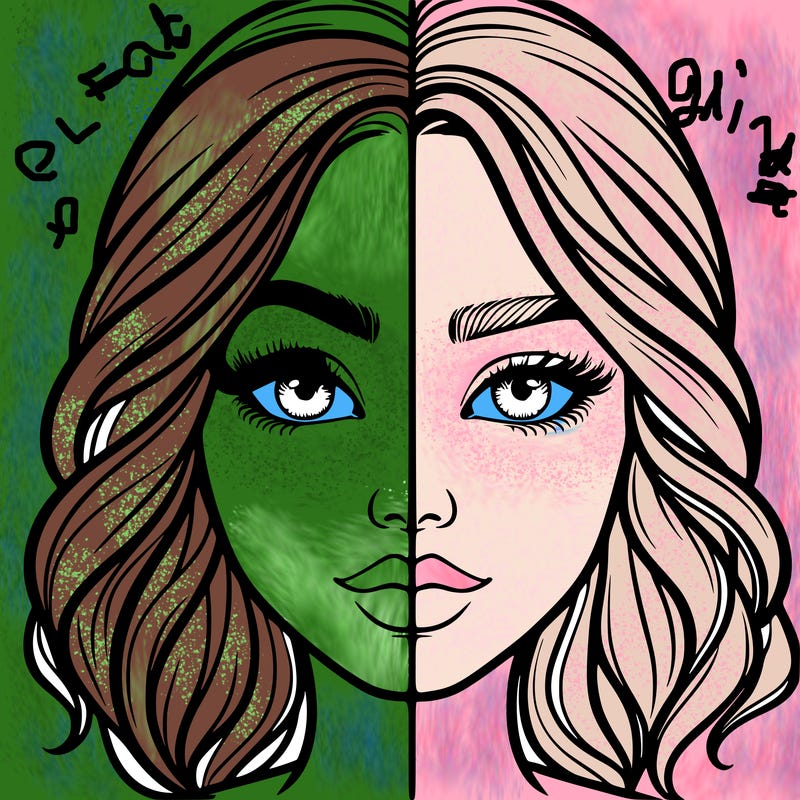 realistic girl split half