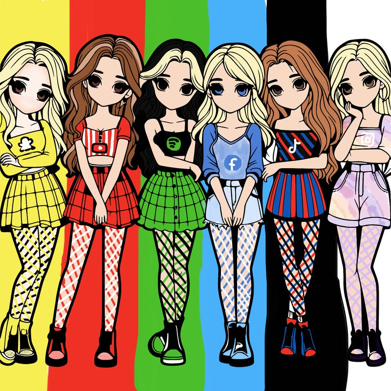 a group of girls realistic