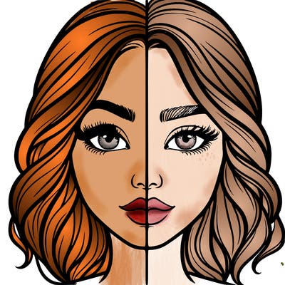 realistic girl split half