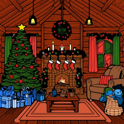 christmas house interior