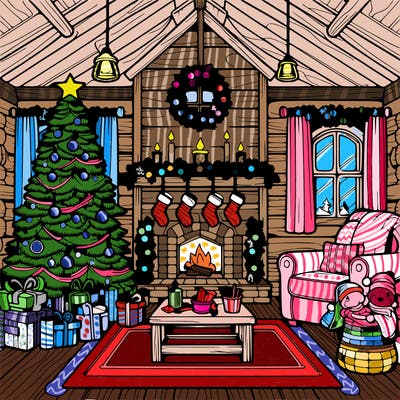 christmas house interior