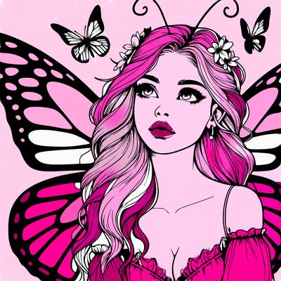 butterfly fairy realistic girl