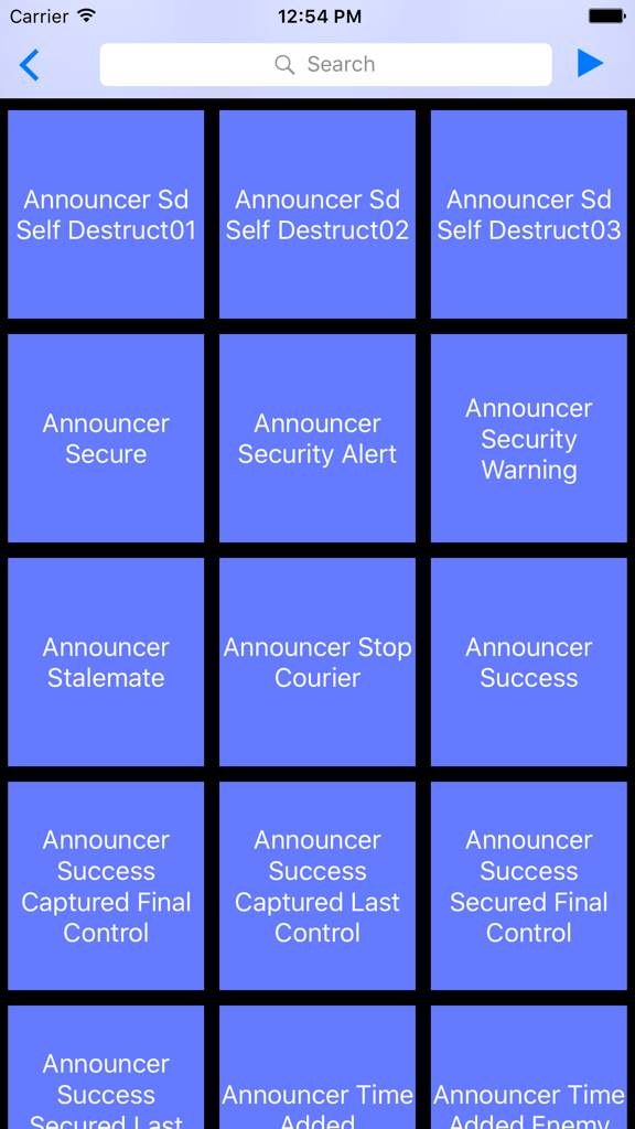TF2 Soundboard - A grid of sound buttons for the TF2 Announcer voice lines in the TF2 Soundboard app.