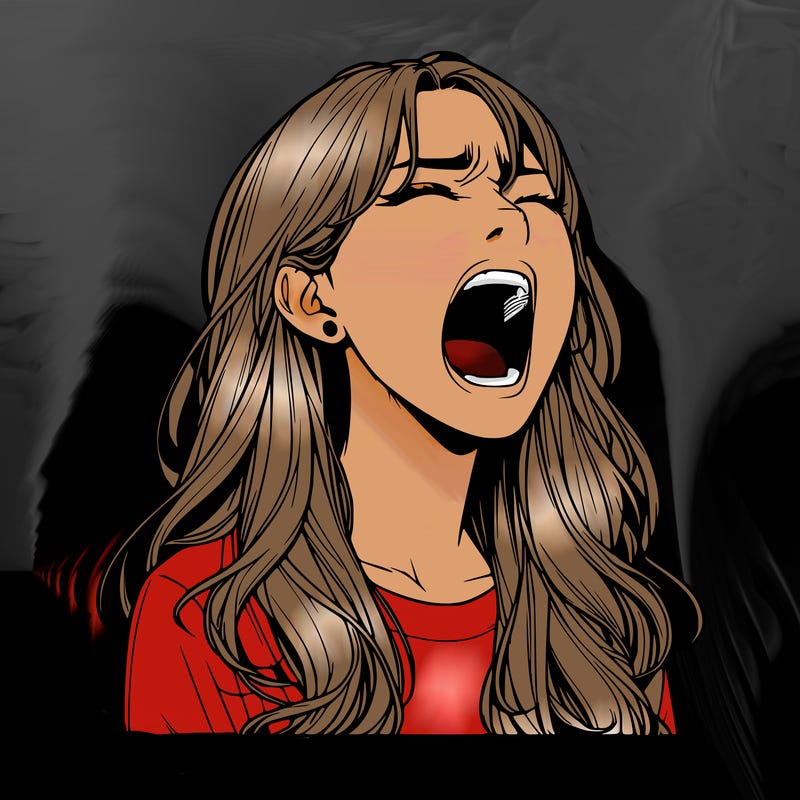 screaming realistic, girl