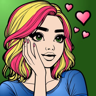 realistic lovestruck girl