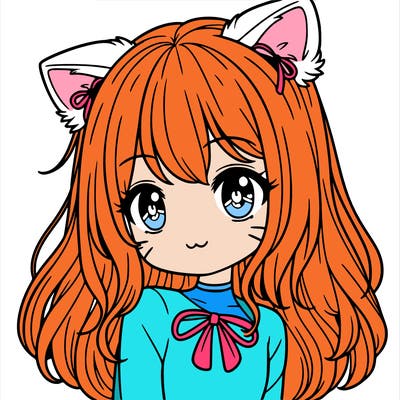 a girl with cat ears