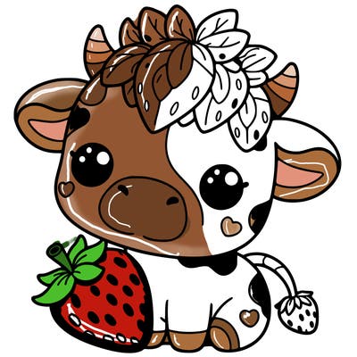 cute strawberry cow