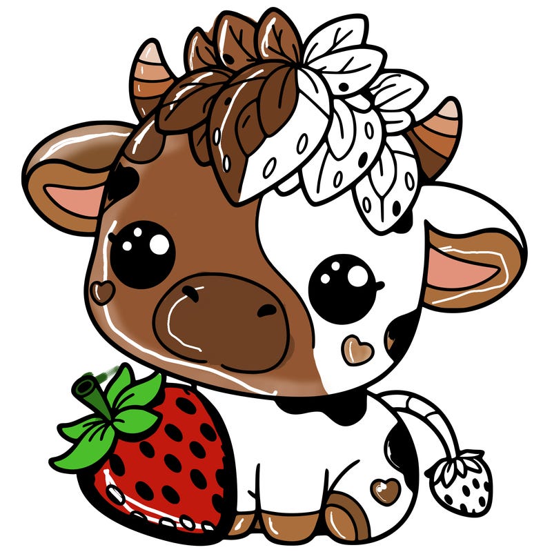 cute strawberry cow