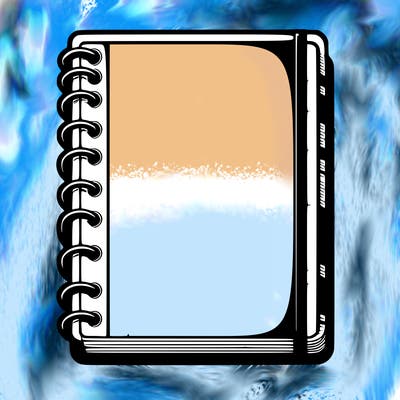 blank, realistic notebook