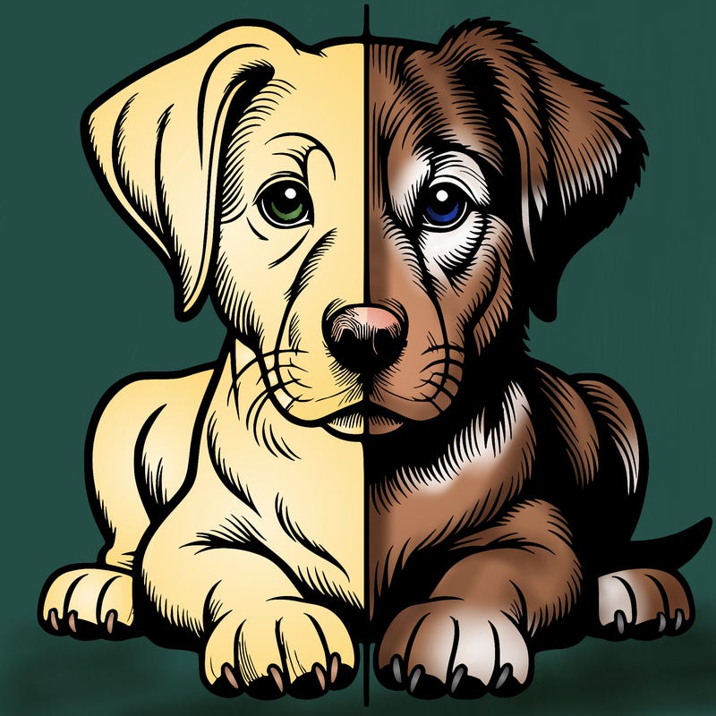 realistic dog split picture