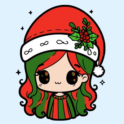 christmas hat girl