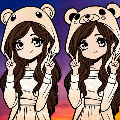 teen girl in animal costume