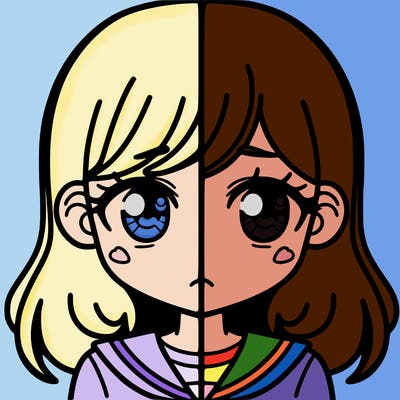 a split of a girl